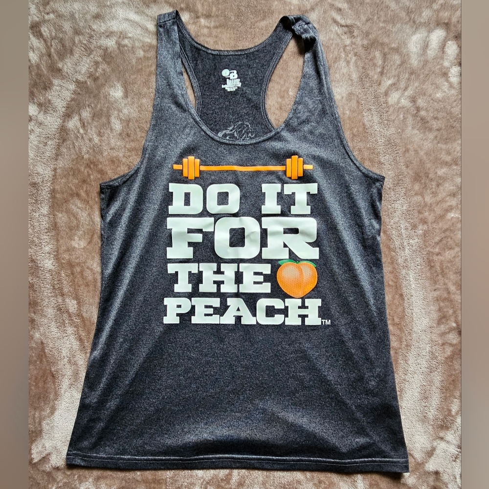 "Do it for the peach" sheer workout tank by Beast athletics. Size S